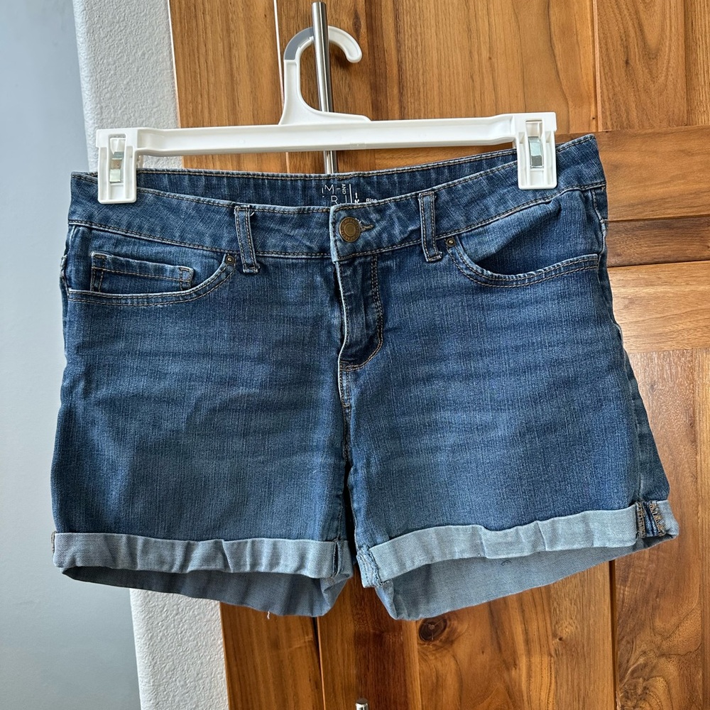 Time and Tru Dark Blue Cuffed Denim Shorts